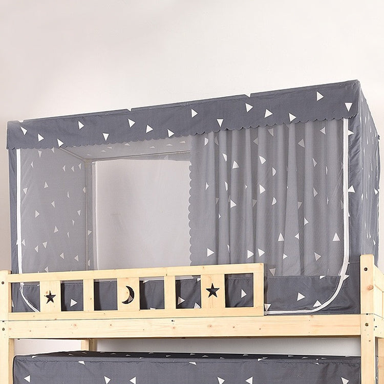 Students Dormitory Blackout Cloth Zipper Mosquito Net for 120cm Width Upper Berth (Light Blue Star), 120cm Width Upper Berth (Grey)