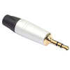 Mini 3.5 mm Plug Audio Jack Gold Plated Earphone Adapter for DIY Stereo Headset Earphone & Repair Earphone, Silver