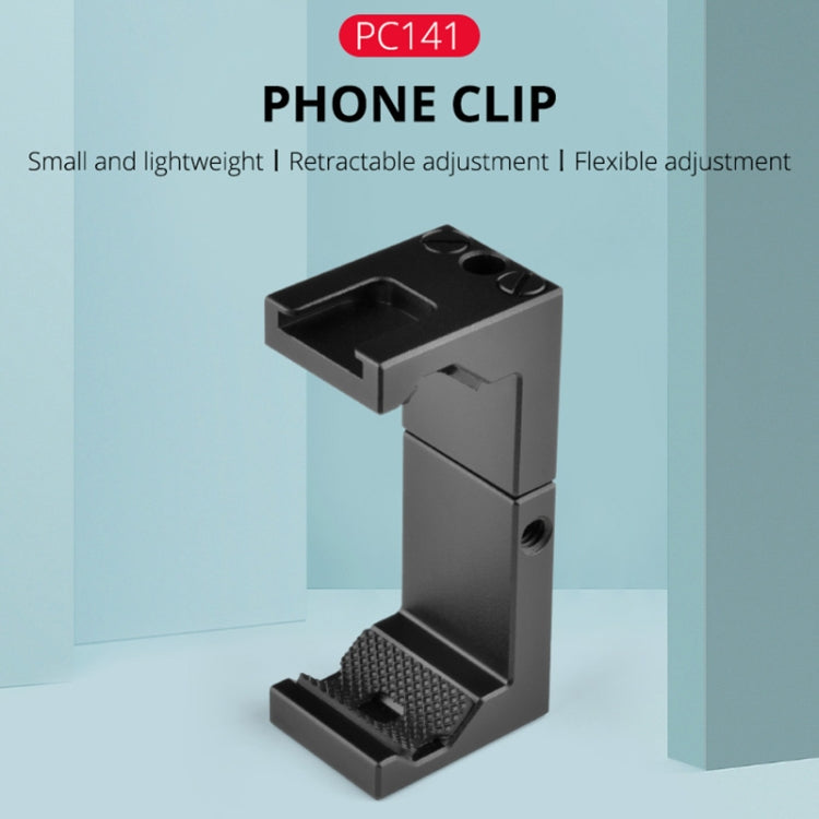 YELANGU PC141 Spring Style Auto Telescopic Phone Holder Bracket with Cold Shoe Base Mount, PC141