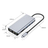 12 in 1 RJ45 + 100W PD + SD/TF + USB3.0x5+ HDMI + VGA + 3.5mm AUX to Type-C HUB Adapter, 12 in 1