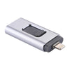 easyflash RQW-01B 3 in 1 USB 2.0 & 8 Pin & Micro USB 128GB Flash Drive, RQW-01B Silver
