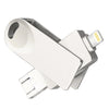 S29 3 in 1 16GB Micro USB + USB + 8 Pin Interface Metal Twister Flash Disk, 16GB