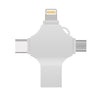 Cross 4 in 1 16GB 8 Pin + Micro USB + USB-C / Type-C + USB 3.0 Metal Flash Disk, 16GB