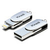 Kinzdi 32GB USB + 8 Pin Interface Metal Twister Flash U Disk, 32GB USB + 8 Pin Silver