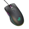 HXSJ A867 USB 6400DPI Four-speed Adjustable RGB Illuminate Wired E-sport Gaming Mouse, Length: 1.5m, A867 Black