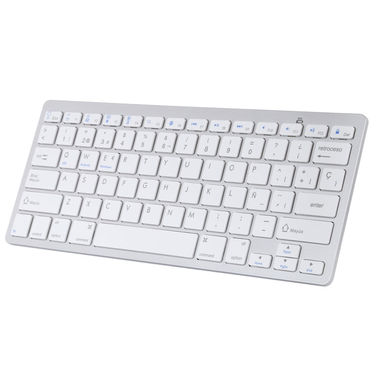 WB-8022 Ultra-thin Wireless Bluetooth Keyboard for iPad, Samsung, Huawei, Xiaomi, Tablet PCs or Smartphones, Spanish Keys, Spanish Keys