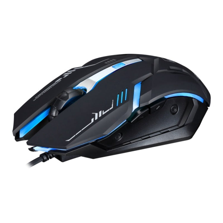 Chasing Leopard V17 USB 2400DPI Four-speed Adjustable Line Pattern Wired Optical Gaming Mouse with LED Breathing Light, Length: 1.45m, V17, V17 Jet Black
