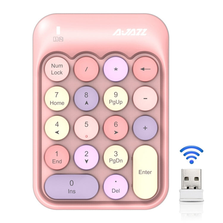 Ajazz AK18 2.4G Mini Wireless Mixed Color Keys Numeric Keyboard, Mixed Color Keys