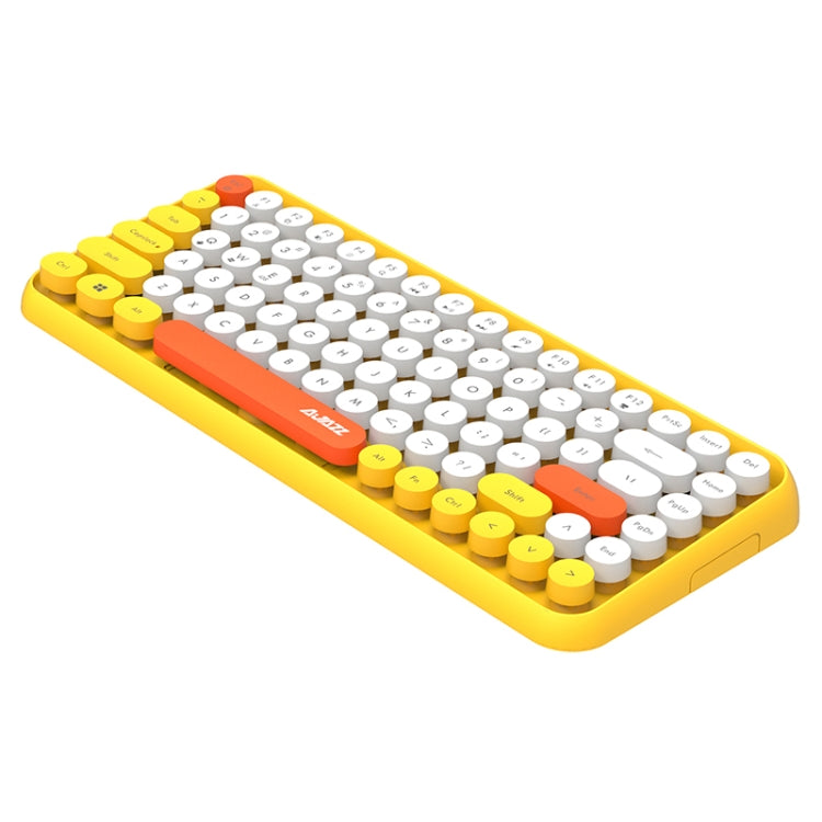 Ajazz 308I 84 Keys Tablet Mobile Phone Computer Household Office Bluetooth Keyboard, Grey, Yellow