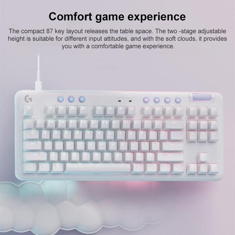 Logitech Aurora G713 RGB Wired Game E-sports 87-key Mechanical Keyboard with Palm Support, Red Shaft, Red Shaft