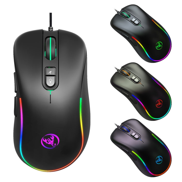 HXSJ J300 7 Keys RGB Lighting Programmable Gaming Wired Mouse, J300