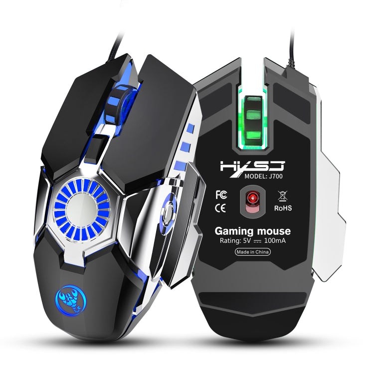 HXSJ J700 Colorful Lighting Programmable E-sports Gaming Wired Mouse, J700