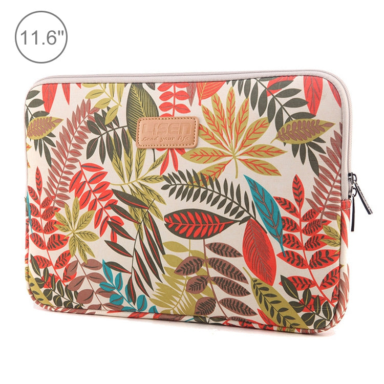Lisen 11.6 inch Sleeve Case Colorful Leaves Zipper Briefcase Carrying