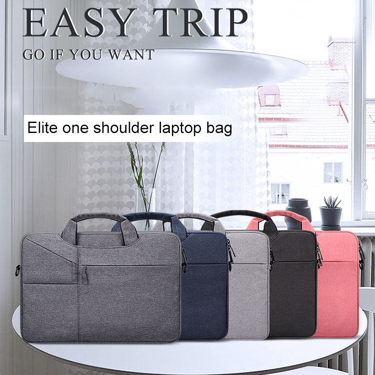 ST02S Waterproof Tear Resistance Hidden Portable Strap One-shoulder Handbag for 14.1 inch Laptops, with Suitcase Belt, ST02S 14.1 inch Black, ST02S 14.1 inch Dark Gray, ST02S 14.1 inch Pink, ST02S 14.1 inch Light Grey, ST02S 14.1 inch Navy Blue
