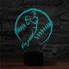 Baseball Sport Shape 3D Colorful LED Vision Light Table Lamp, USB Touch Version, USB Touch Version