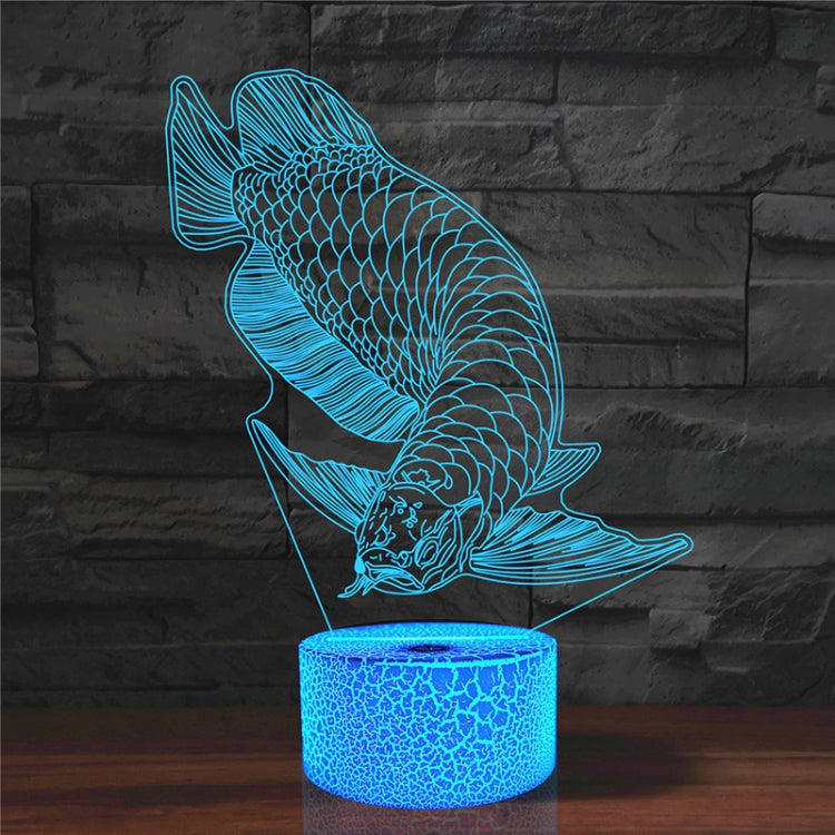 Fish Shape 3D Colorful LED Vision Light Table Lamp, USB & Battery Version, USB & Battery Version