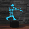Playing Baseball Shape 3D Colorful LED Vision Light Table Lamp, 16 Colors Remote Control Version, 16 Colors Remote Control Version