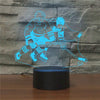 Playing Ice Hockey Shape 3D Colorful LED Vision Light Table Lamp, Crack Touch Version, Crack Touch Version
