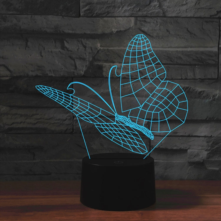 Butterfly Shape 3D Colorful LED Vision Light Table Lamp, 16 Colors Remote Control Version, 16 Colors Remote Control Version