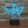 Two Butterflies Shape 3D Colorful LED Vision Light Table Lamp, Charging Touch Version, Charging Touch Version