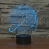 Umbrella Shape 3D Colorful LED Vision Light Table Lamp, USB Touch Version, USB Touch Version