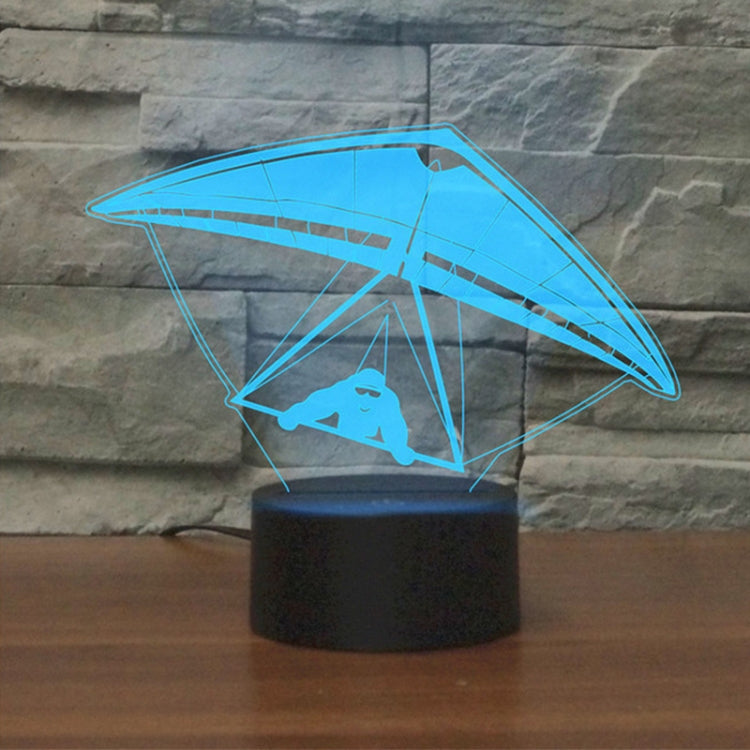 Hang Glider Shape 3D Colorful LED Vision Light Table Lamp, USB & Battery Version, USB & Battery Version