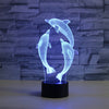 Three Dolphins Shape 3D Colorful LED Vision Light Table Lamp, Charging Touch Version, Charging Touch Version