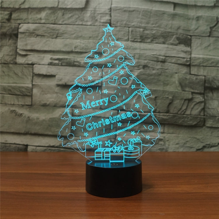 Christmas Tree Shape 3D Colorful LED Vision Light Table Lamp, Crack Remote Control Version, Crack Remote Control Version