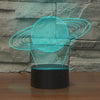 Saturn Shape 3D Colorful LED Vision Light Table Lamp, USB Touch Version, USB Touch Version