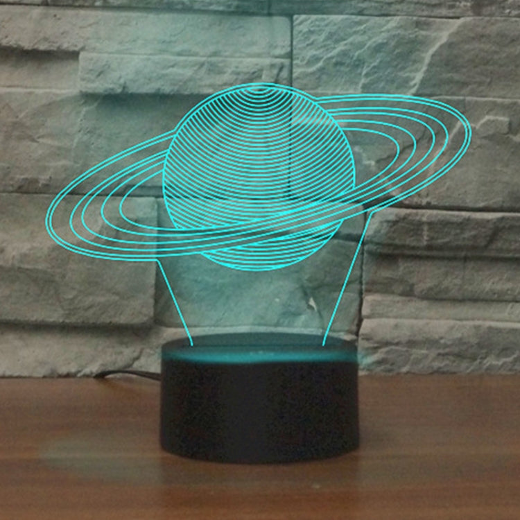 Saturn Shape 3D Colorful LED Vision Light Table Lamp, Crack Touch Version, Crack Touch Version