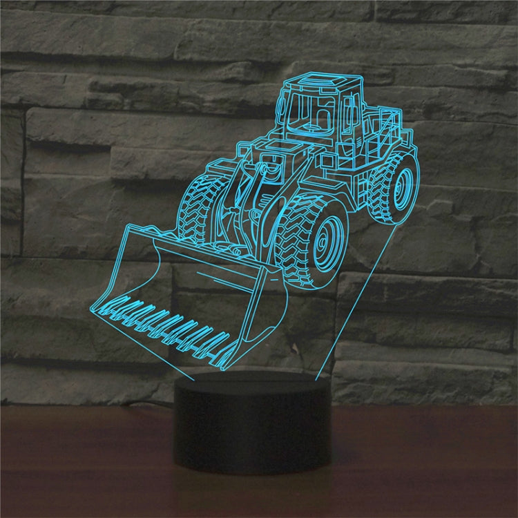 Excavator Shape 3D Colorful LED Vision Light Table Lamp, USB Touch Version, USB Touch Version