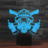 Fire Fighting Shape 3D Colorful LED Vision Light Table Lamp, Crack Touch Version, Crack Touch Version