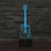 Five-string Guitar Shape 3D Colorful LED Vision Light Table Lamp, 16 Colors Remote Control Version, 16 Colors Remote Control Version
