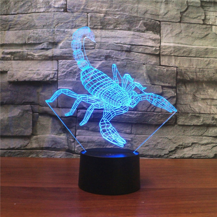 Scorpion Shape 3D Colorful LED Vision Light Table Lamp, 16 Colors Remote Control Version, 16 Colors Remote Control Version