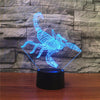 Scorpion Shape 3D Colorful LED Vision Light Table Lamp, USB Touch Version, USB Touch Version