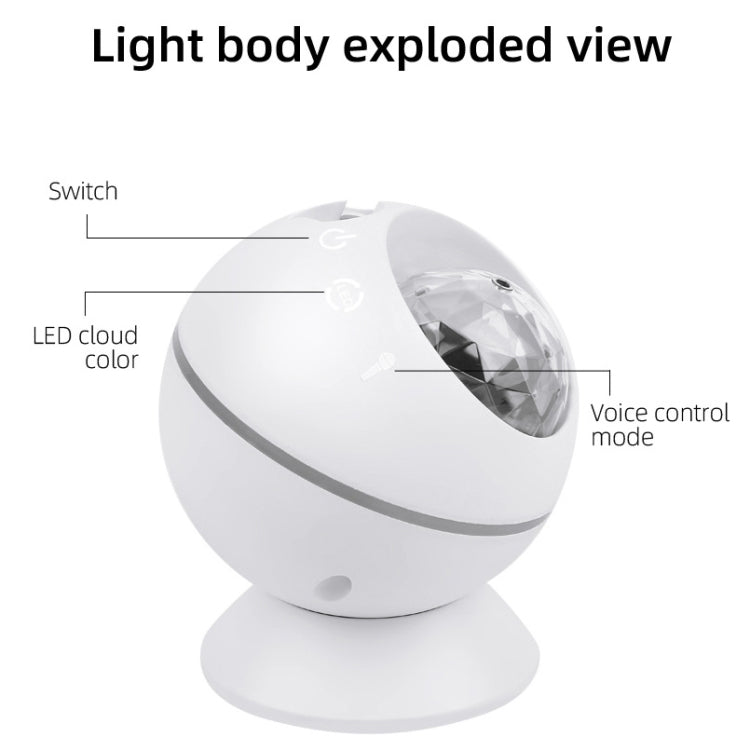 5W Micro USB Power Supply Remote Control Starry Sky Laser Projection Lamp LED Atmosphere Night Light with Magnetic Base, 5W Micro USB