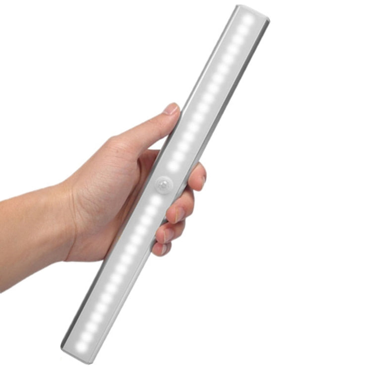 2.8W 30 LEDs White Light Wide Screen Intelligent Human Body Sensor Light LED Corridor Cabinet Light, USB Charging Version, 2.8W 30 LEDs White