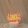 Happy Birthday Shape Creative Crack Touch Dimming 3D Colorful Decorative Night Light, Happy Birthday Shape