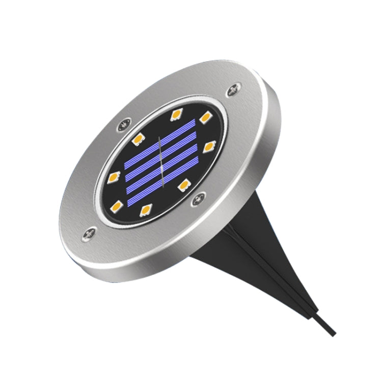 8 LEDs Colorful Dimmable Solar Outdoor Garden Lawn Light Sensor Type Intelligent Light Control Buried Light, 8 LEDs