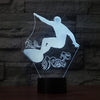 Surf Riding Shape 3D Colorful LED Vision Light Table Lamp, Charging Touch Version, Charging Touch Version
