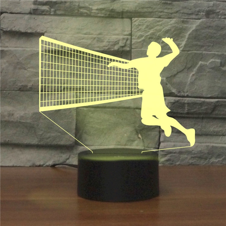 Playing Volleyball Shape 3D Colorful LED Vision Light Table Lamp, Charging Touch Version, Charging Touch Version