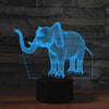 Elephant Shape 3D Colorful LED Vision Light Table Lamp, USB Touch Version, USB Touch Version