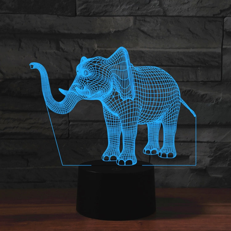 Elephant Shape 3D Colorful LED Vision Light Table Lamp, USB & Battery Version, USB & Battery Version