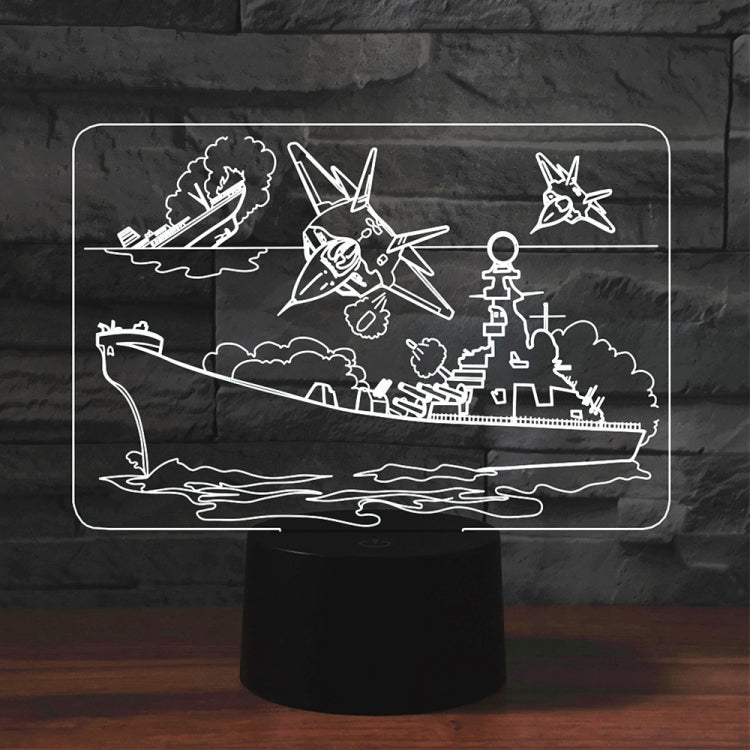 Airplane Group Shape 3D Colorful LED Vision Light Table Lamp, USB Touch Version, USB Touch Version