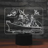 Airplane Group Shape 3D Colorful LED Vision Light Table Lamp, USB Touch Version, USB Touch Version