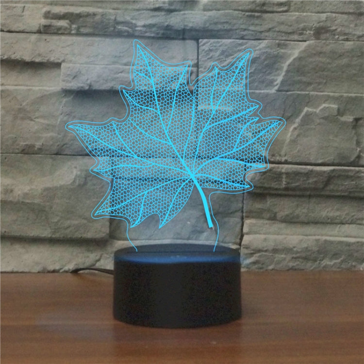 Maple Leaf Shape 3D Colorful LED Vision Light Table Lamp, Charging Touch Version, Charging Touch Version