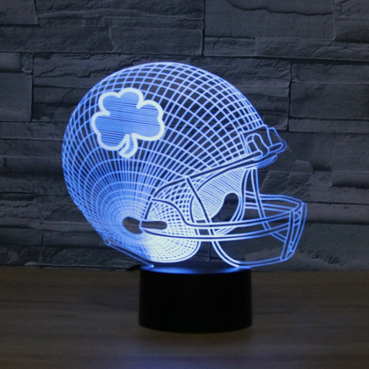 Rugby Hat Flower Shape 3D Colorful LED Vision Light Table Lamp, 16 Colors Remote Control Version, 16 Colors Remote Control Version