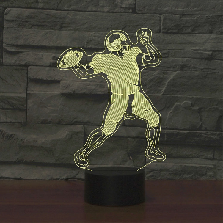 Rugby Quarterback Shape 3D Colorful LED Vision Light Table Lamp, Charging Touch Version, Charging Touch Version