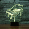 Piano Shape 3D Colorful LED Vision Light Table Lamp, 16 Colors Remote Control Version, 16 Colors Remote Control Version