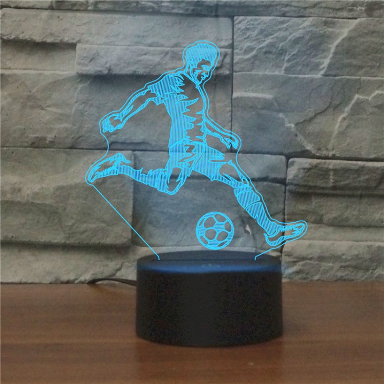 Play Football Black Base Creative 3D LED Decorative Night Light, 16 Color Remote Control Version, 16 Color Remote Control Version